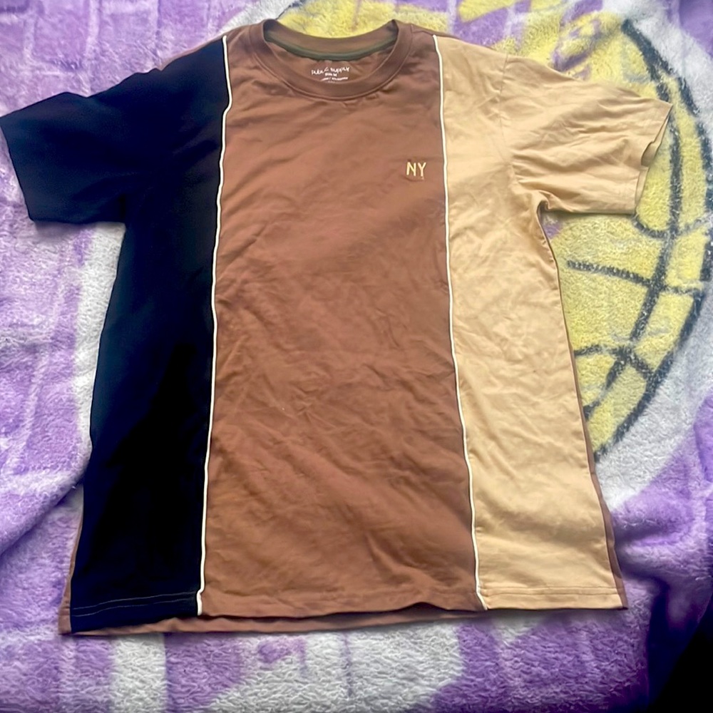 Multi stripped medium public supply shirt